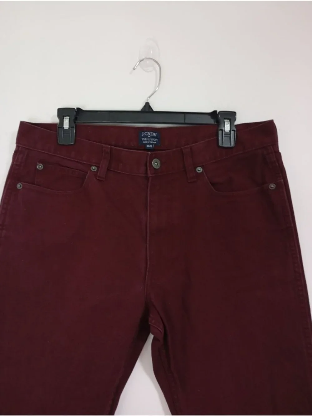 J.Crew Mens The Sutton Corduroy Pants In Burgundy Size 32x32